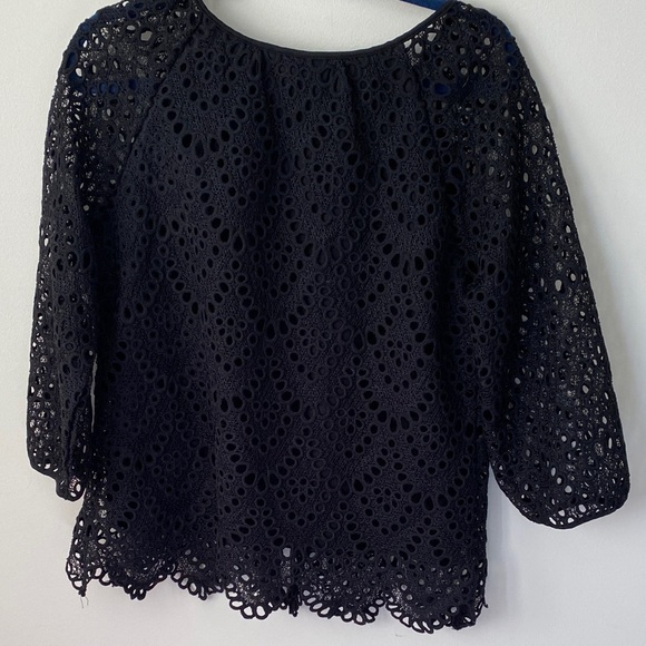 Joie Navy Crochet Women's Blouse - Picture 5 of 6